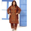 Zarnisha Balochi Embroidery Green Dress Lewa Collection For Girls / Women. 
