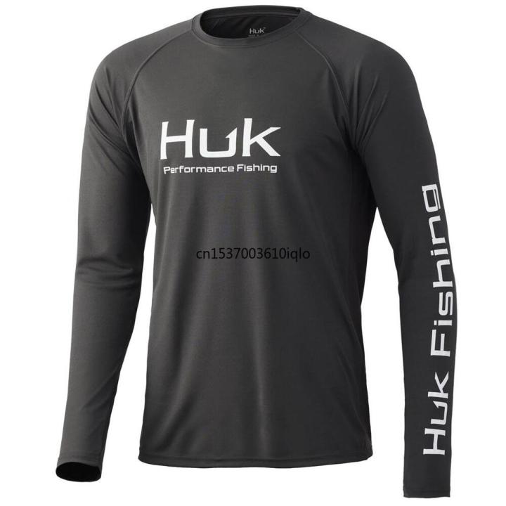 NEW HUK Fishing Apparel Men Fishing Clothing T Shirts Long Sleeve Sun Protection Uv Breathable Summer Fish Shirt Camisa De Pesca