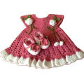 Crochet handmade baby dress. 