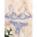 【Happier】 Lingerie 1 Pcs Floral Embroidery Underwear Transparent Lace Short Skin Care Kits Delicate Fairy Set Woman 2 Pieces. 