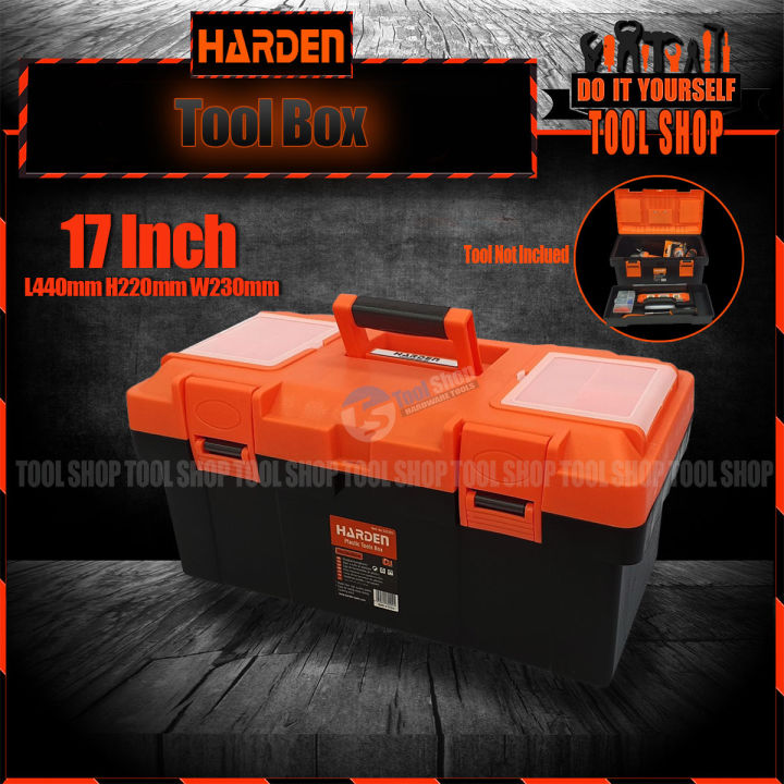 Harden Heavy Duty Plastic Tool Box 17 Inch - 440x230x200mm By Tool Shop
