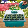 12 Hole Adjustable Breathable Nursery Tray 12 Hole Nursery Box Sowing Heat Preservation and Moisturizing Three-piece Cover Tray. 