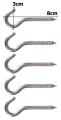 #14 Zinc-Plated Stainless Esteel Galvanized Screw Hooks - Lamp Hooks - Question Mark Hooks - Sheep Eye Hooks - Wood Hooks - Self Tapping Screw Hooks - Bundle Pack of 5. 