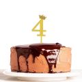 Acrylic Number Cake Topper With Glitter Crown, No Topper 0 1 2 3 4 5 6 7 8 9, Imported Caketopper Gold Mirror Cupcake Toppers For Birthday Party, Anniversary, Cake Topers Party Supplies Cake Decoration, Year Topper, Age Topper, 1st Birthday. 