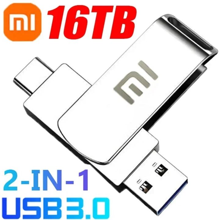 【COD+Original+Ready stock】Xiaomi U Disk 16TB USB 3.0 High Speed Pen Drive 8TB 4TB Transfer Metal Memory Card SSD Pendrive Flash Drive Memoria USB Stick