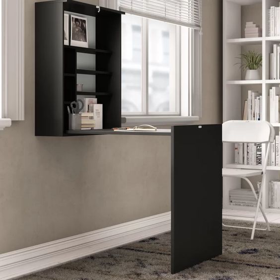 Toheed Wood Toheed Wood Folding Desk Wall-Mounted Desk Transformer Desk | Daraz.pk