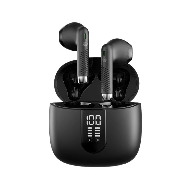 Ronin R-190 TWS Earbuds | Digital Display | 70 Hrs Standby Time | AI Voice Assistant | IPX4 Water Resistant | Touch Sensor