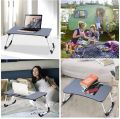 Wooden Gaming Laptop Table | Bed Foldable Stand Ergonomic Portable Drawing Notebook Reading Food Breakfast Serving with Inbuild Tablet and Cup Holder Slots. 