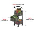 Kitchen Vegetable and fruit 3 Tier 3 layer Round Basket Rotating Rack Moveable Organizer trolley - Kitchen Storage savior by FB traders. 