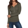 Vintage Clothes Womens Tshirt O Neck Shirts Long Sleeve Graphic Tees Solid Harajuku Button Down Basic Tunics Tops Топ Женский T1. 
