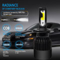 H4 1500W 225000LM COB Car LED Headlight Hi/Lo beam Bulbs Kit 6000K Black. 