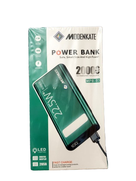 Modenkate 22.5W 20000mAh Power Bank (MPB-03) Fast Charge & LED Lighting Digital Display