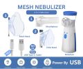 Portable Mesh Nebulizer Machine for Kids & Adults Rechargeable Silent Ultrasonic Nebulizer Handheld Mini Inhaler USB Mesh Nebulizer for Child Adult Asthma Cough Respiratory Treatment. 