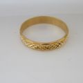 FOROMANCE/ YELLOW GOLD COLOR DIAMETER 1.6 2.56 BAND WIDTH 8MM FOUR STYLES BABY BOY GIRL ADULT CLOSED BANGLE BRACELET. 