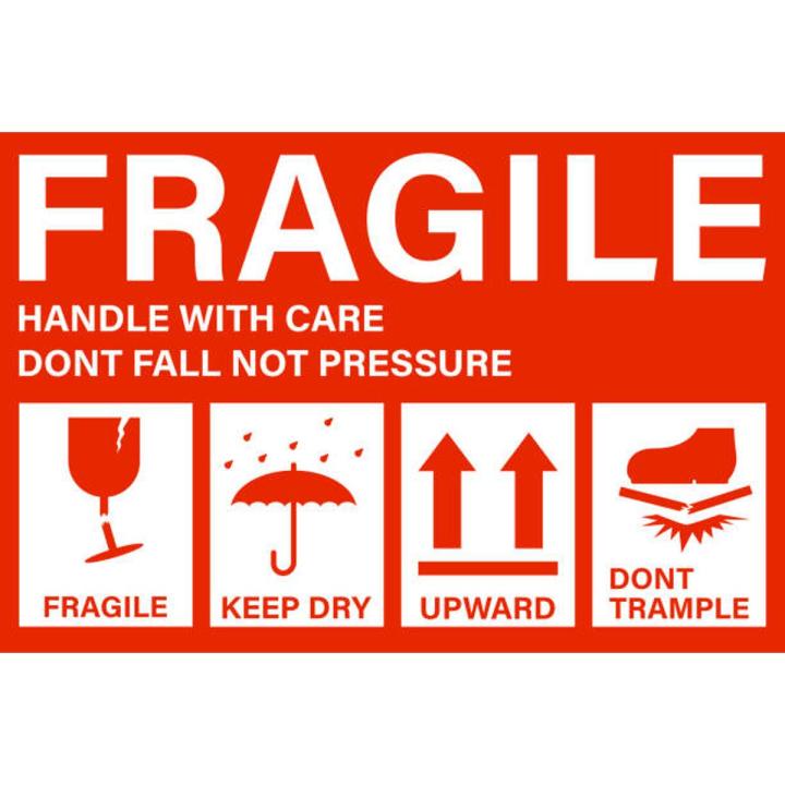 Handle With Care Fragile Stickers for Sensitive Products available size (2x3, 3x4, 5x3.5 inch aprox.)