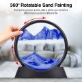 Sandscape Painting 3D Moving Sand Art Hourglass Timer, Decorative Showpiece with Metal Stand. 