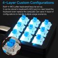 Koolertron One-Handed Mechanical Macro Keyboard, LED Backlight, Portable Mini One-Handed Mechanical Gaming Keyboard OSU with 9 Fully Programmable Keys (Black/Blue Backlit/Blue Switches). 