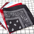 Fashion Hip Hop Bandana Kerchief Unisex Black Hair Band Neck Scarf Headwear Wrist Wraps Head Square Scarves Print Handkerchief. 