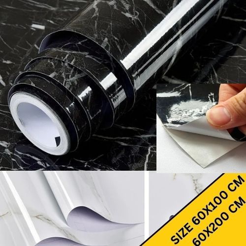 marble sheet for kitchen, Marble And Foil Sheets Self Adhesive Waterproof Anti Oil and Heat Resistant Pvc Glossy Sticker/ wallpaper for kitchen Available ( Different Sizes)