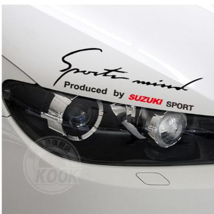 12inches Sports mind Car Sticker (Suzuki With Logo) Car Bonnet Sticker Sports Mind Produced By SUZUKI SPORT Car Hood Bonnet Sticker Headlight Decal for Suzuki Grand Vitara Swift Jimny Kizashi Liana Wagon R ALTO etc.