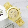 [Precious] Elegant Stainless Steel Band Women's Watch/ Luxury Rhinestone Casual Wristwatches/ Classic 3-Eyes Quartz Watches. 