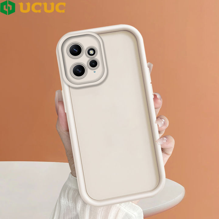 UCUC for Redmi Note 12 4G Back Cover Solid Color Ladder Camera Soft Rubber Protection Phone Case