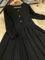 Marble Button Georgette Abaya for Women - Stylish Design with Flared Fit. 