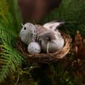 Miniature Resin Cute Set of 6 Bird Nest and Eggs Set Decoration Ornaments. 
