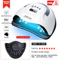 SUN X7 MAX Double Hands Max Professional UV LED Nail Lamp - 228w, 57pcs bulb Mini Size with Smart Auto Sensor, USB Plug, and LED UV Dual Light Source for Nail Art, Gel Nail Polish, and Curing.. 