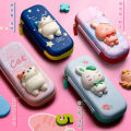 Adorable 3D Pencil Case Stationery Organizer School Supplies for Girls EVA Pink Pen Pouch Holder Kawaii Eraser Bag Squishy Cat. 