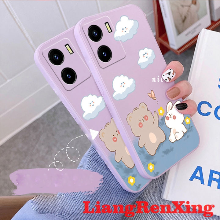 Casing Vivo y15s Vivo y15a Vivo Y01 phone case back cover softcase liquid silicone protector smooth shockproof bumper cover new design cartoon rabbit aesthetic ytxx03