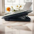 Laptop Cooling Pad Dual Fan With RGB Lights - Cooling Stand 8 Fan With 7 Gear To Adjust Height - For Upto 20" Laptops - USB Powered Connection. 