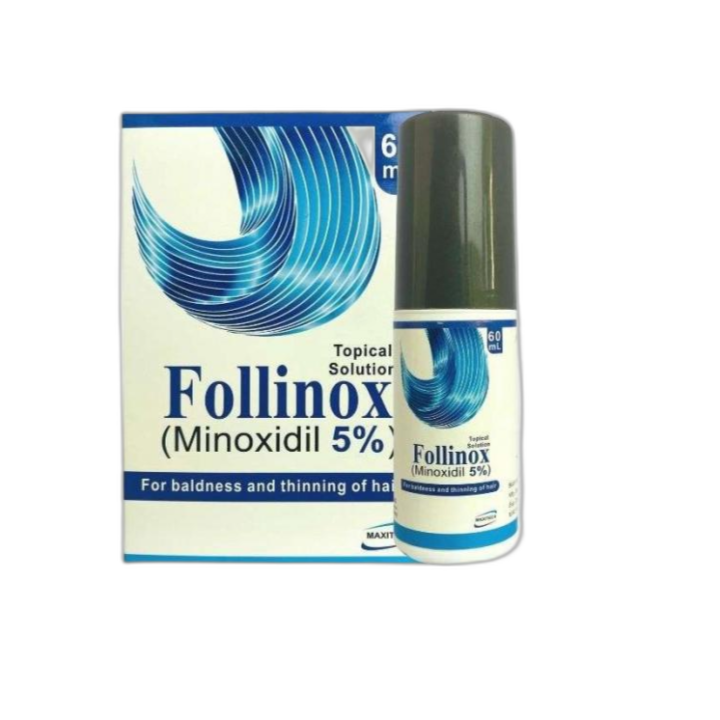Follinox 5% Hair Spray | Minoxidil 5% -for Male Pattern Baldness and Thinning of Hair | Easy Application, Fast-Absorbing Topical Solution 60 Ml