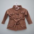 Winter Style Fleece Coat Collar Style Pockets and Fitting Belt High Quality Fabrics for Baby Girls. 