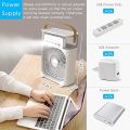 Portable Air Conditioner Fan, Mini Evaporative Air Cooler with 7 Colors LED Light, 1/2/3 H Timer, 3 Wind Speeds and 3 Spray Modes for Your Desk, Nightstand, or Coffee Table KS. 