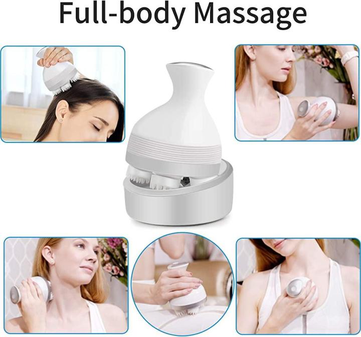 Hair Scalp Massager Rechargeable 3D Head Massager Machine | Electric Head Massager Handheld Rotating Massager Hair Massager for Hair Growth | Cordless Head Scalp Massager and Muscle Relaxer | Electric Head Scalp Massager Machine Deep Muscle Relaxation