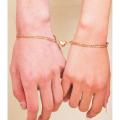 The Jewels Gallery Magnetic Couple Bracelets Broken Heart Love Bracelet for Men and Women - 2pcs/Set Pair of Cuba Style Magnetic Chain Bracelet for Couples - Bracelet for Couples. 