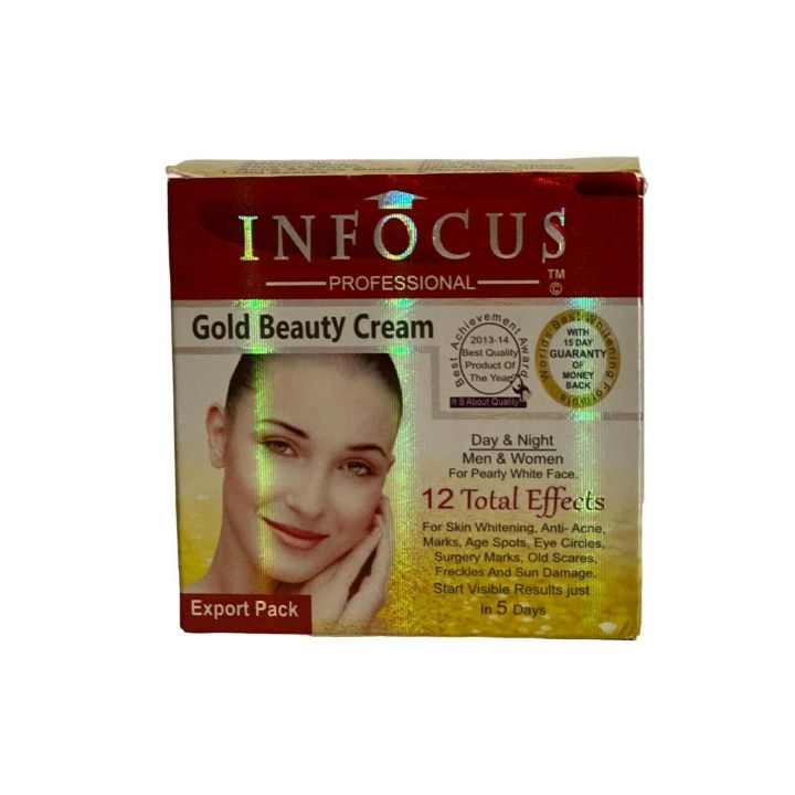 INFOCUS Gold Beauty Cream with 12 Effects For Women and Men 18 Gram