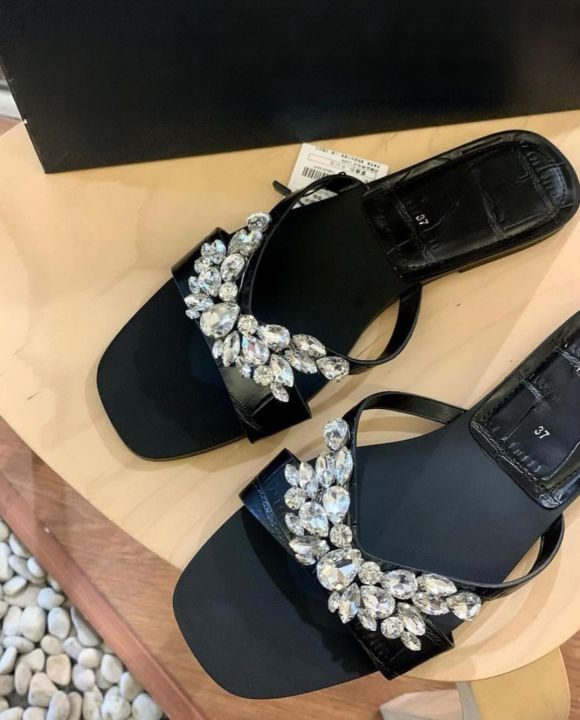 Stylish%20Trendy%20Unique%20Slides%20Having%20Crystal%20Stone%20Strips%20on%20the%20top%20For%20women%20-%20Image%203