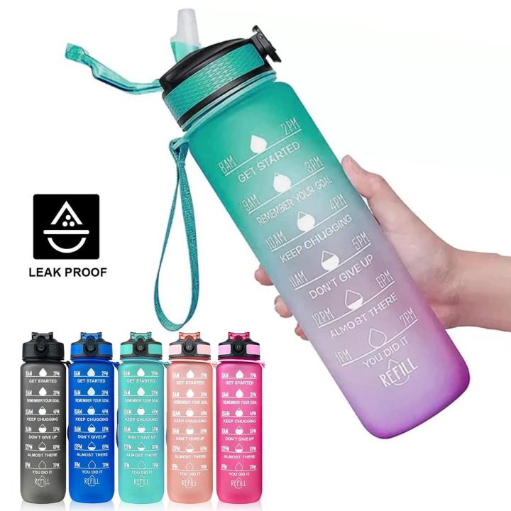 Amamia Sports Cup Lanyard Design Motivational Water Bottle with Scale Mark