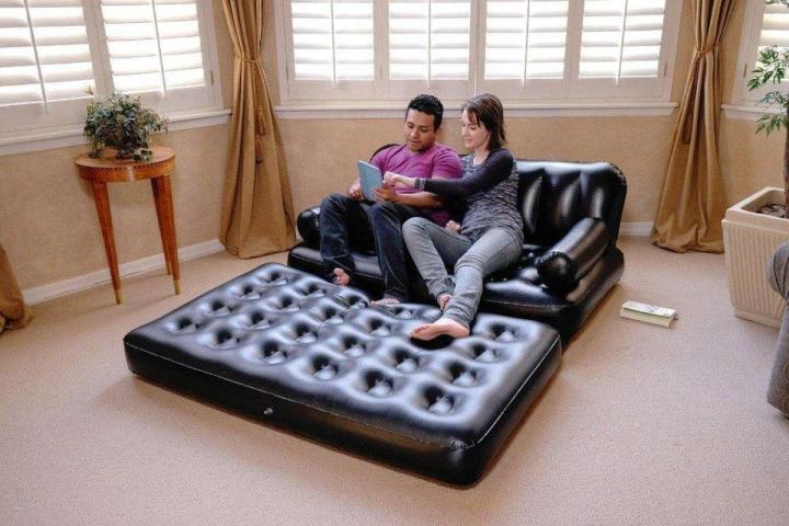 5 in 1 Air Sofa Cum Bed with Pump Lounge Couch Mattress Inflatable (3 Seater)