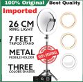Top quality Ring Light with 7ft Aluminium Tripod Stand & Mobile Stand Holder (3 Shades in Light) | Ring Light with Stand. 