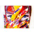 Colorful abstract paintings of women's faces wall Decor UV Panaflex Poster without Frame Size : 16L x 22W Inches (J-030). 