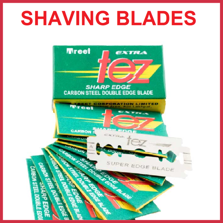 Treet Tez Stainless Steel Blade (30 Blades) - (Silver) -  Best Double Edge Shaving Blades | Ustra Blades | Replaceble Blade | Replacement Blades | Barber Salon Blades | Disposible Hygiene Blades | Unwanted Hair Removal | Hygienic Private Parts | Tweezers
