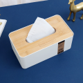 Bamboo Tissue Holder Box - Tissue box organizer for Table -  Desk Stationery Organizer. 