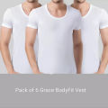 Pack of 6 Men's White Vest Bazoo (Banyan) Half Sleeves- Original Cotton Vest -Inner wear. 