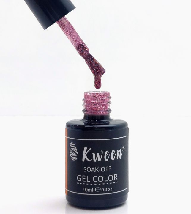 KWEEN%20Glitter%20Gel%20Nail%20Polish%20Soak%20Off%20UV%20LED%20Nail%20Polish%20Holographic%20Sparkle%20Shiny%20Pink%20Diamond%20Gel%20Polish%20for%20Manicure%20-%20Image%203