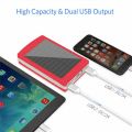 Solar Power Bank 20000mAh Dual USB Waterproof Charger with LED Light. 