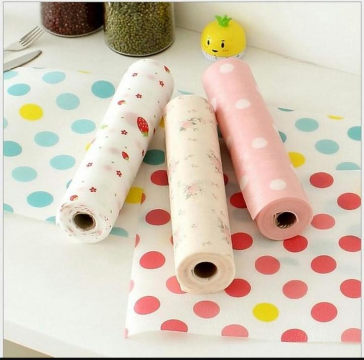 (Pack of 3 Roll) - 45 X 160 Cm Waterproof Printed Fridge Mats Refrigerator Liners Washable Cabinet Pad Fridge Liners Refrigerator Pads Fridge Pad Mats Drawer Table Drawers Kitchen Waterproof Fridge Pads Mat Shelves Drawer Table Mats Refrigerator Liners