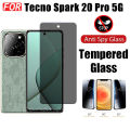 For Tecno Spark 20 Pro 5G Privacy Screen Protector Tempered Glass for Spark 20P 20C GO 2024 Anti Peeping Ceramic Film. 